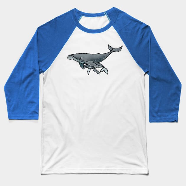 Joyous June Whales Baseball T-Shirt by Tayleaf